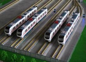 城市軌道沙盤地鐵輕軌車輛模型